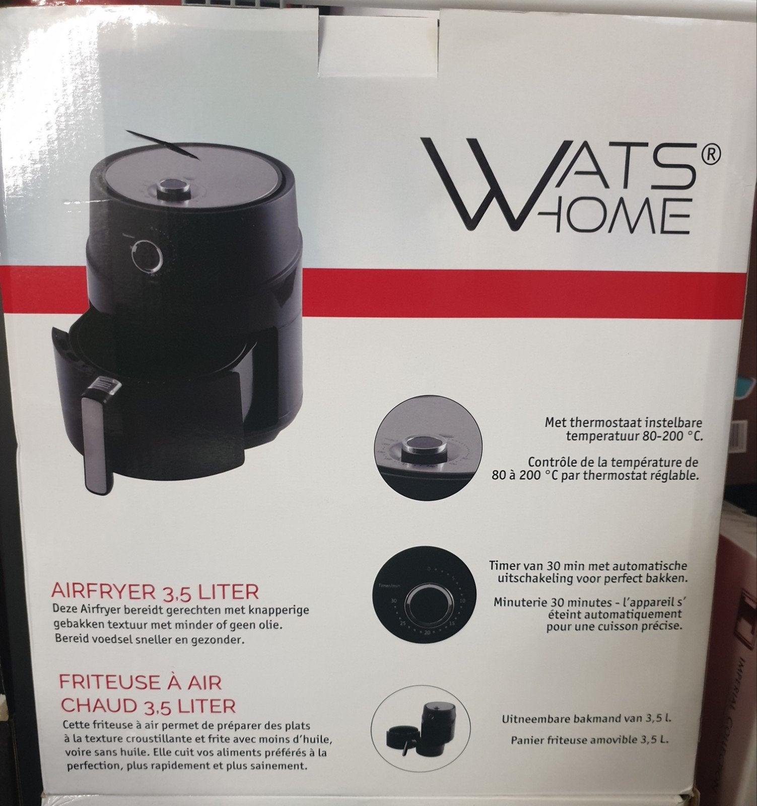 WATS HOME Airfryer 3.5 Liter - Nieuw in doos, Ophalen of Verzenden