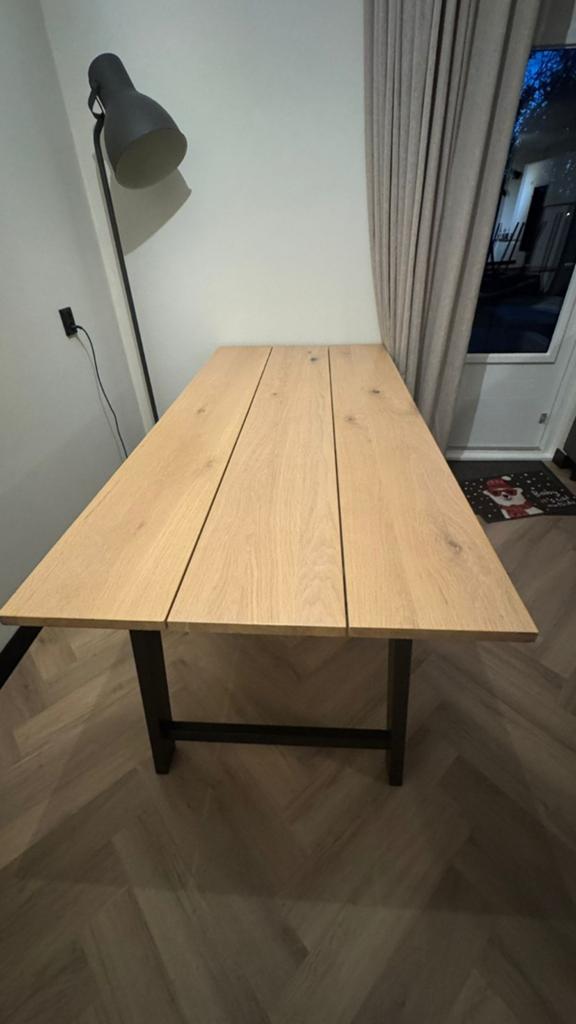 Eettafel eiken  190x90, Ophalen, Rechthoekig, 50 tot 100 cm