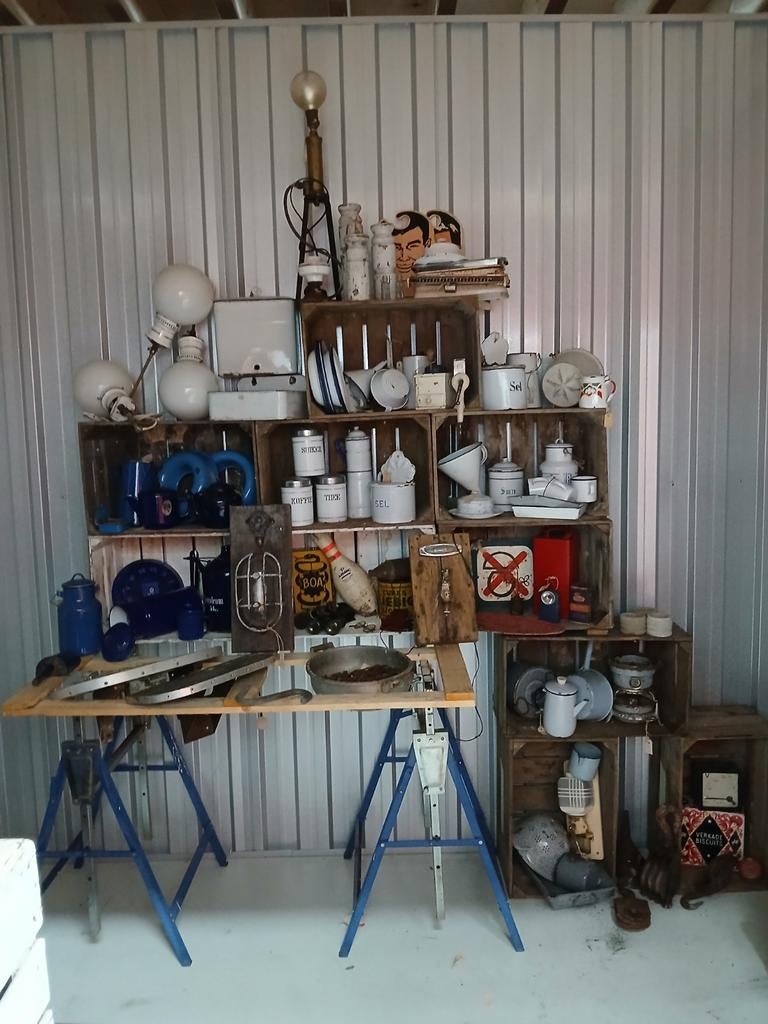 Partij Vintage Emaille en Brocante, Ophalen of Verzenden