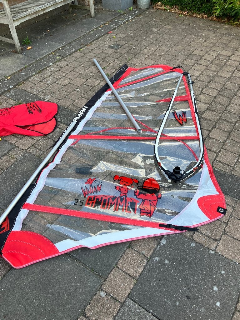 surfzeil - kindertuig 2.5 m2, Ophalen, Zo goed als nieuw, Zeil, Minder dan 3.5 m²