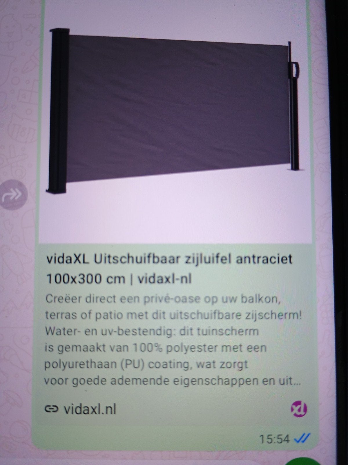2 uitschuifbare zijluifels/windscherms, zwart, €35 pst., Tuin en Terras, Tuinschermen, Ophalen, Nieuw, 200 cm of meer, 150 tot 200 cm