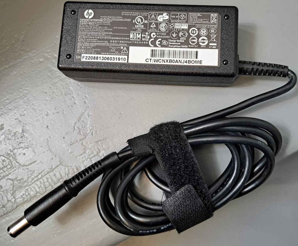 HP laptop voeding 19.5V 3,33A 65W (dikke plug), Computers en Software, Laptop-opladers, Ophalen of Verzenden, Gebruikt, HP