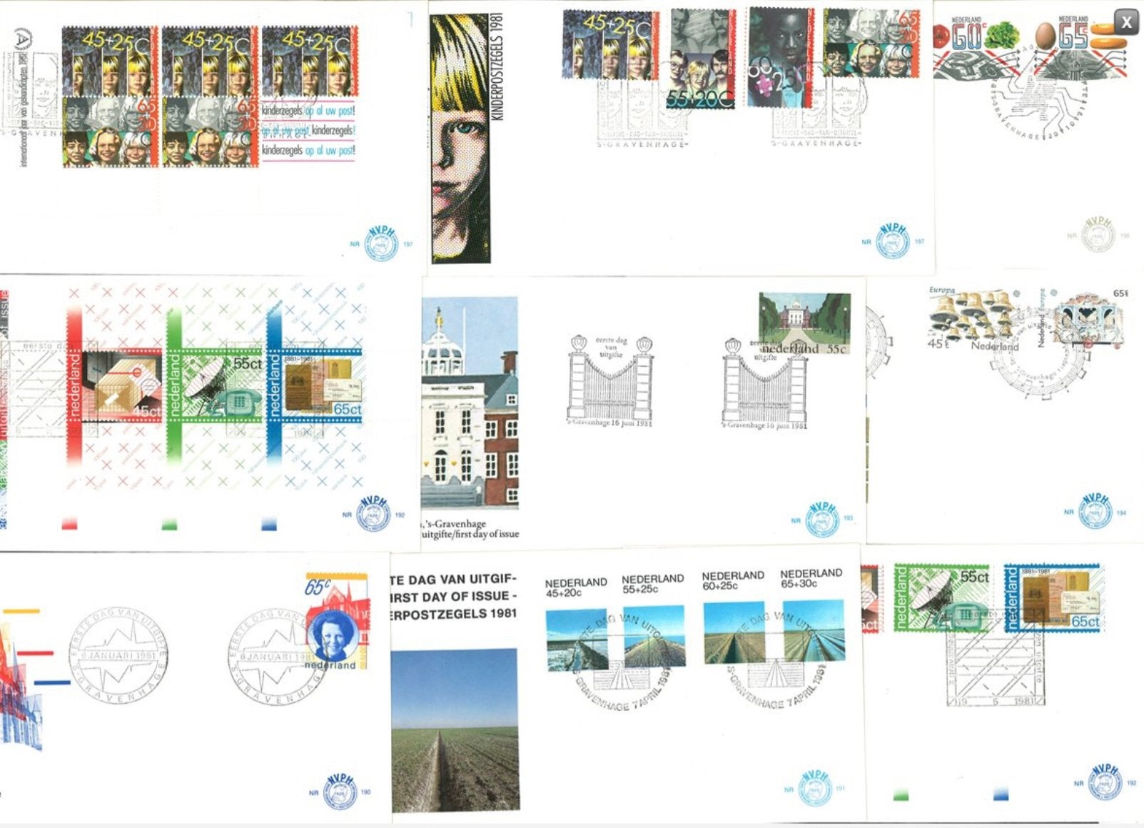 Te koop fdc 1981 compleet onbeschreven met open klep, Verzenden, Onbeschreven, Nederland