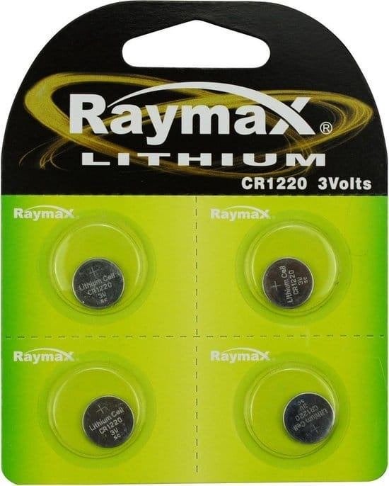 Raymax batterij knoopcel 3V CR1220 4 dlg lithium, Ophalen of Verzenden, Nieuw
