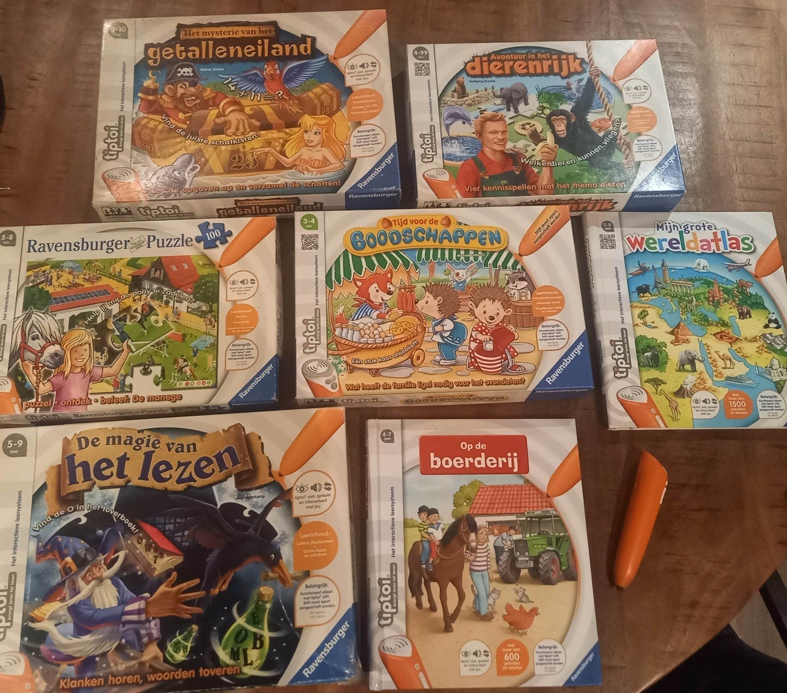 Tiptoi Spellen Set - 7 Stuks + Pen (Zonder Oplaadkabel), Ophalen of Verzenden, Gebruikt, Taal en Lezen, Met geluid