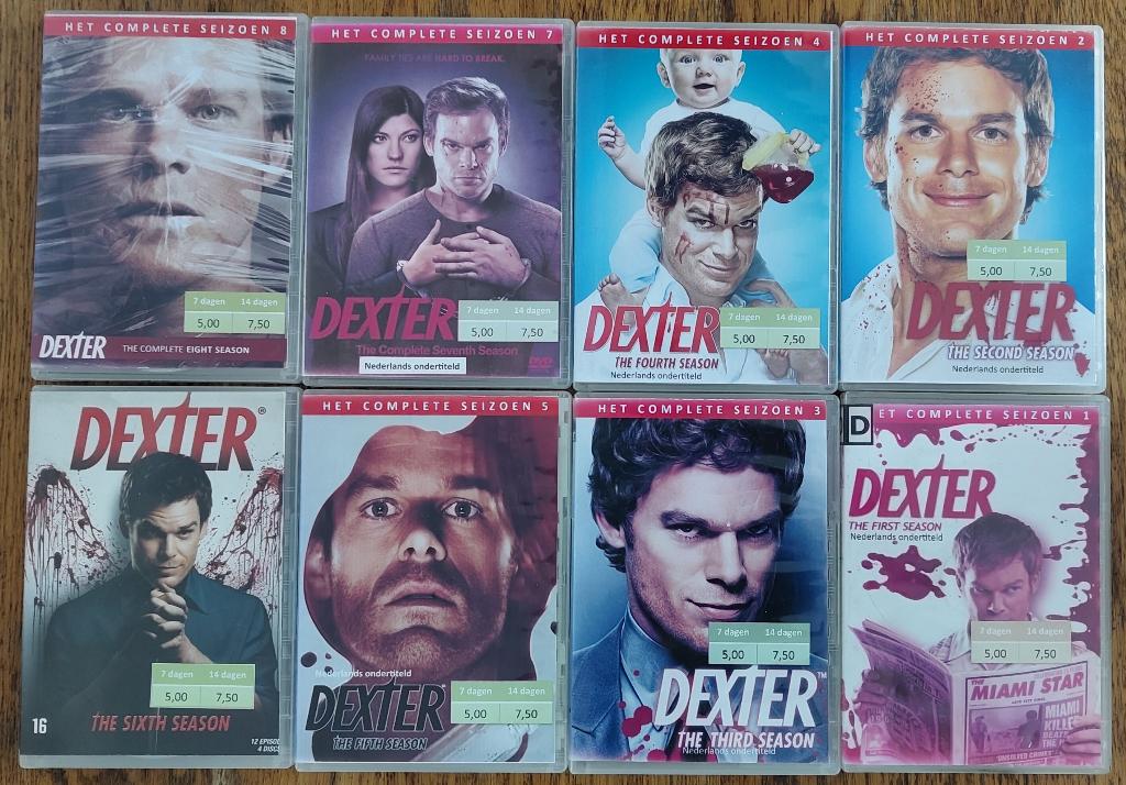 Dexter dvd alle seizoen 1-8, Vanaf 12 jaar, Ophalen of Verzenden, Gebruikt, Horror