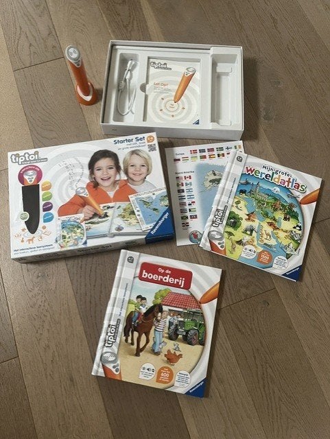 tiptoi starterset + Mijn grote wereldatlas + Op de Boerderij, Kinderen en Baby's, Ophalen of Verzenden, Zo goed als nieuw, Ontdekken