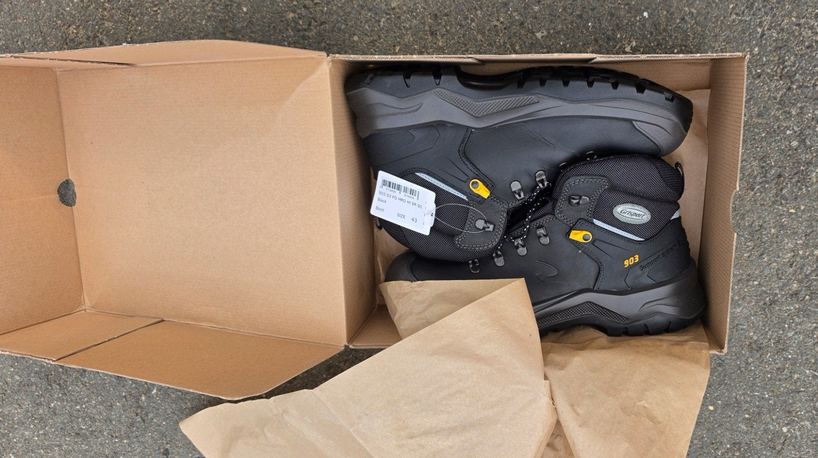 Grisport 903 S3 Zwart werkschoenen - maat 43 nieuw in doos., Ophalen of Verzenden, Nieuw, Jongen of Meisje