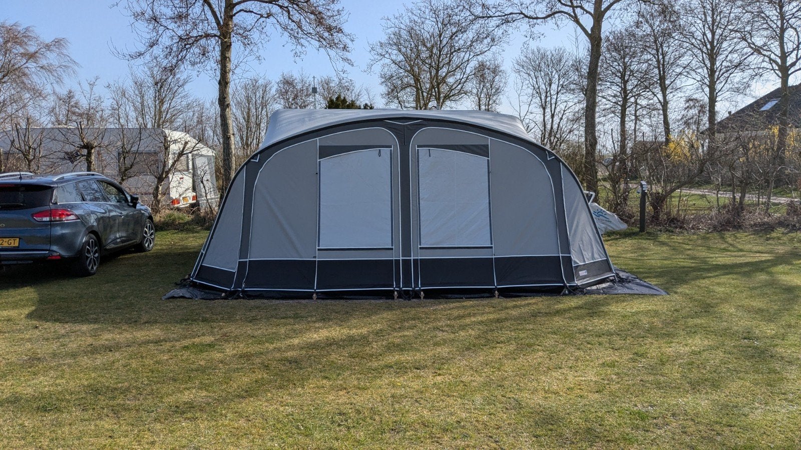 Unico Bologna 280 Voortent met Petluifel en Kuipzeil (9/550), Caravans en Kamperen, Ophalen, Zo goed als nieuw, Ten Cate All Season 240g/m2