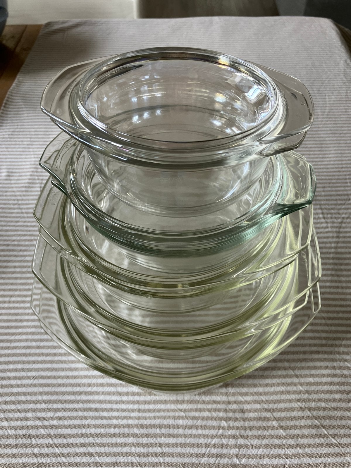 Simax glazen ovenschalen met deksels 5 stuks, Ophalen of Verzenden, Overige merken, Glas, Overige typen