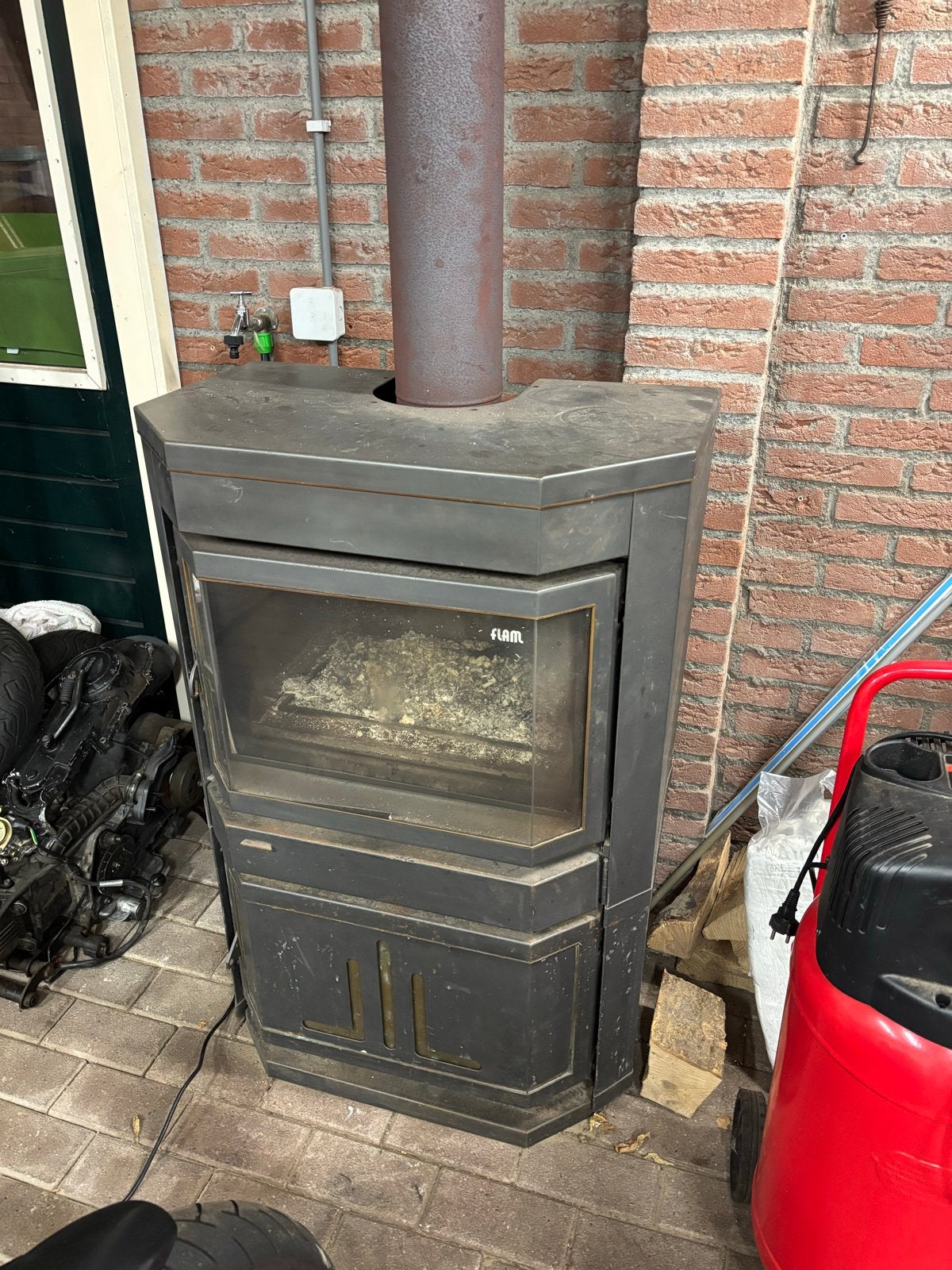 Flam Houtkachel - Vrijstaand, Gebruikt, Houtkachel, Ophalen of Verzenden, Vrijstaand