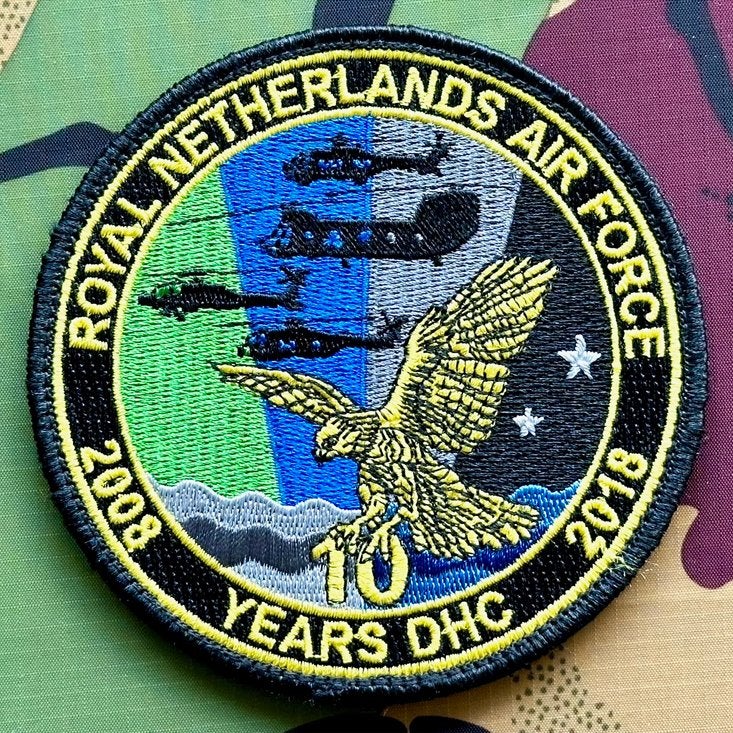 Patch RNLAF 10 Years DHC, Ophalen of Verzenden, Luchtmacht, Nederland, Embleem of Badge
