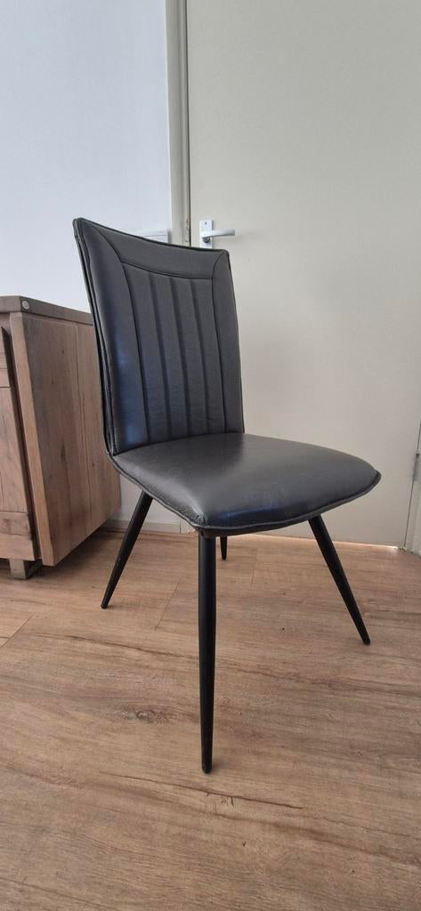 Lubbers eetkamerstoelen Antraciet Leer, Huis en Inrichting, Stoelen, Ophalen, Grijs, Leer, Vijf, Zes of meer stoelen