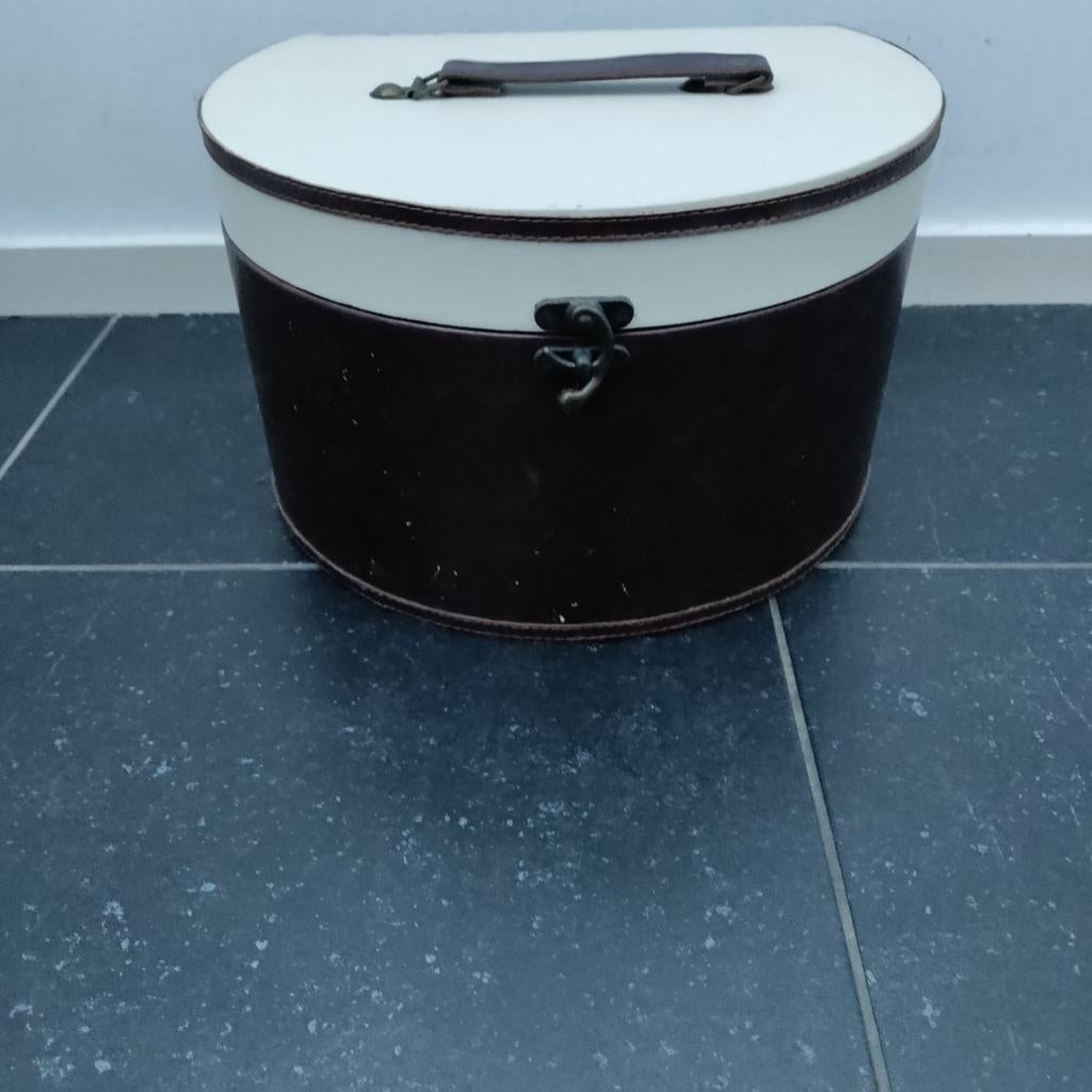 Trommel,kopje,Koffie,Café,Koffer,Hoedendoos,Vintage,Brocante, Ophalen of Verzenden, Gebruikt, Hardcase, Met slot