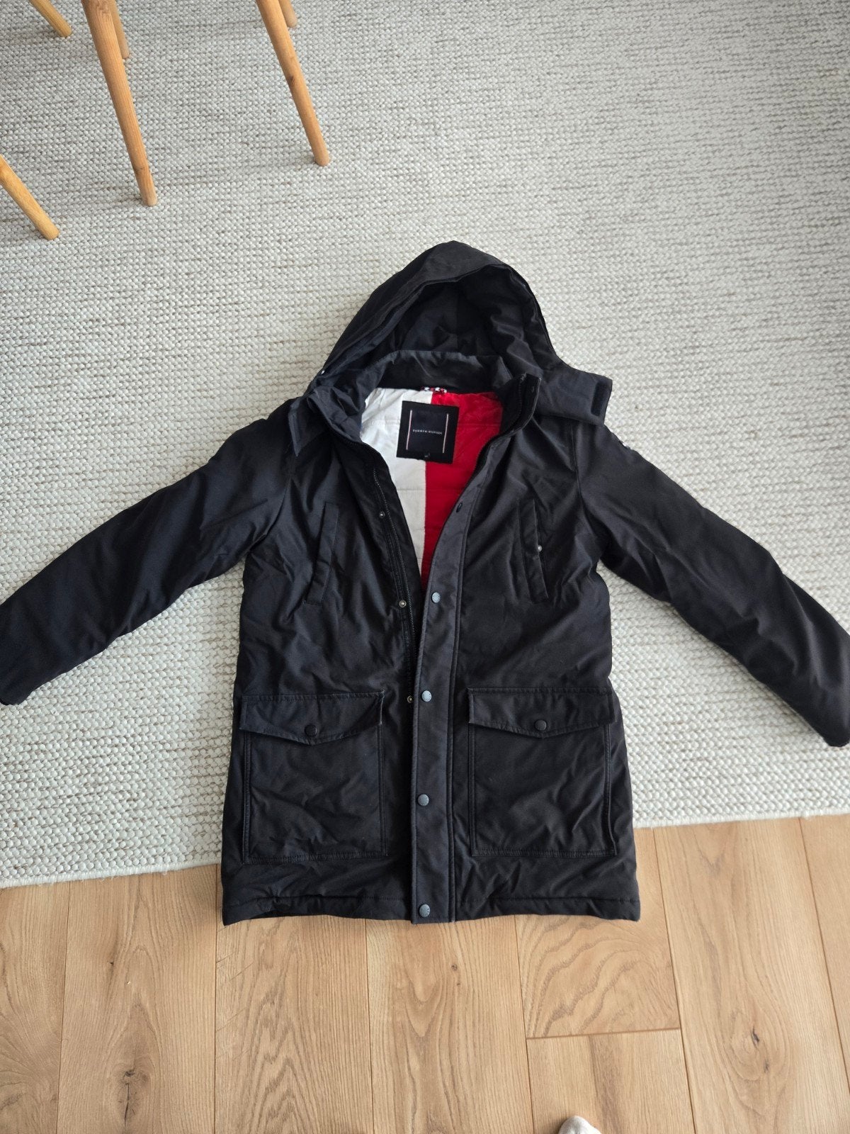 parka/ winterjas Tommy hilfiger mt.164, Kinderen en Baby's, Ophalen of Verzenden, Gebruikt, Jongen, Jas