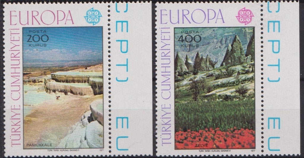 Turkije 1977 EUROPA Schilderijen Natuur met TAB, Verzenden, Postfris, Dier of Natuur