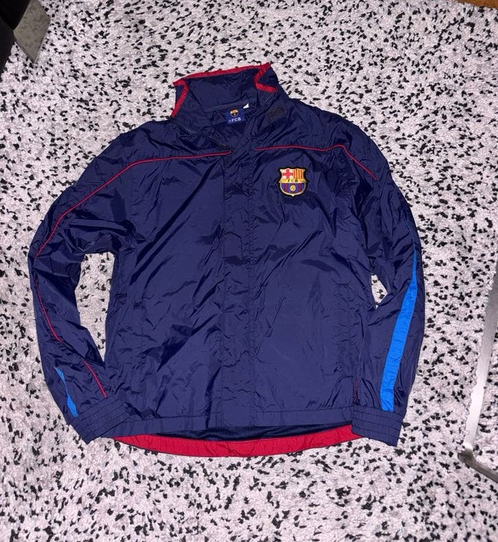 FCB fc Barcelona Windjack Maat S - Vintage Look Retro, Ophalen of Verzenden, Zo goed als nieuw, Maat 46 (S) of kleiner, Blauw