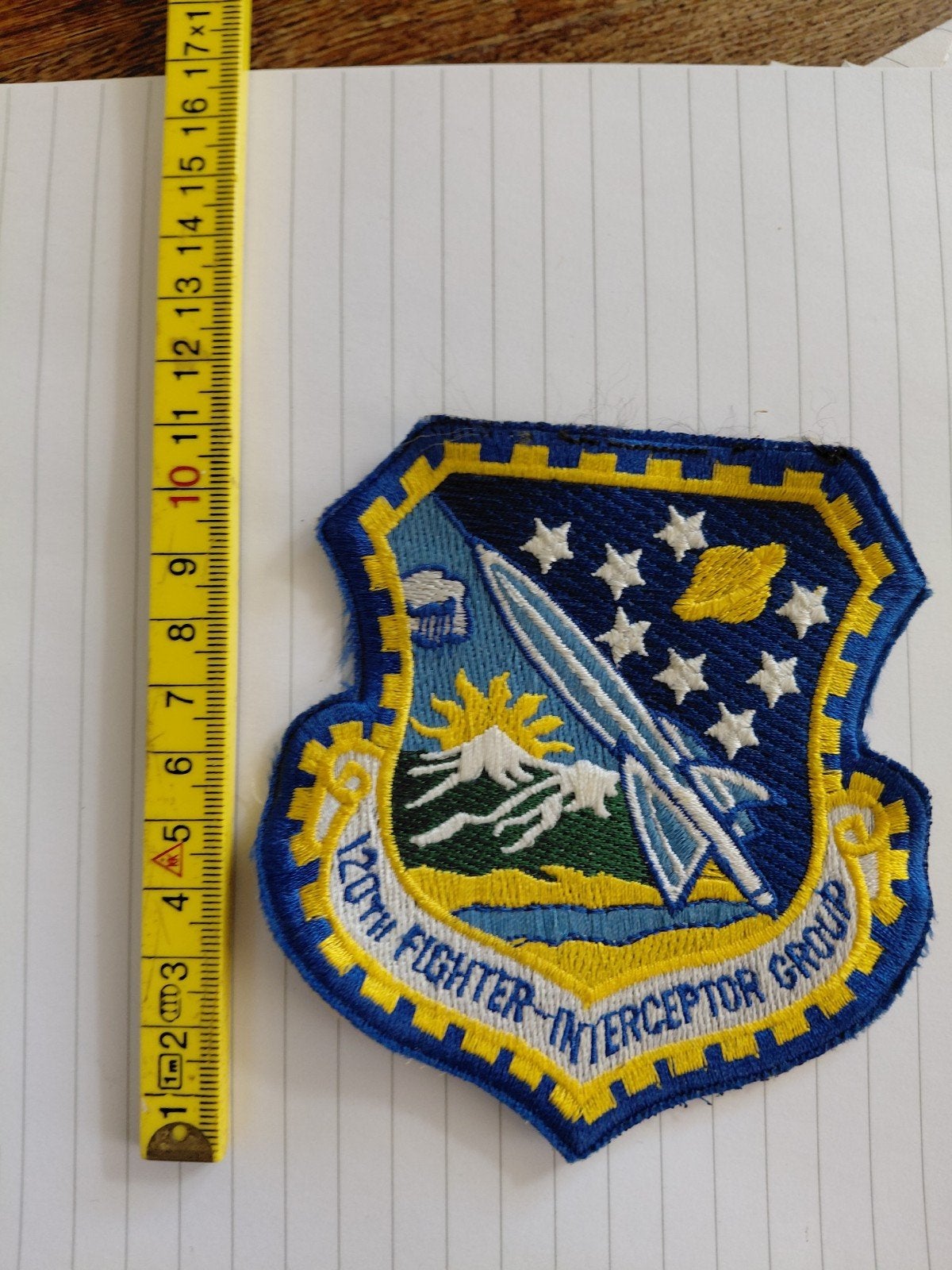 Geborduurd Schouderembleem 120th Fighter-Interceptor Group, Ophalen of Verzenden, Luchtmacht, Amerika, Embleem of Badge