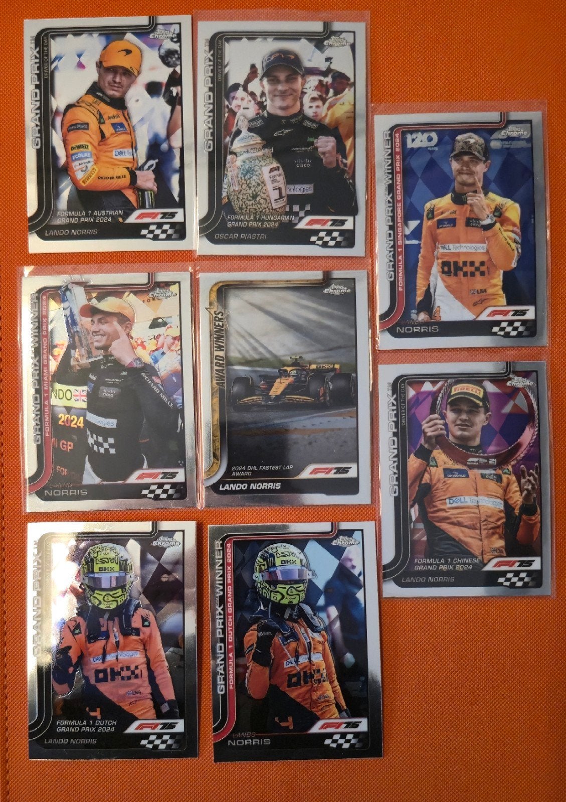 Topps chrome f1 2025 mclaren bundel, Ophalen of Verzenden, Zo goed als nieuw, Plaatje