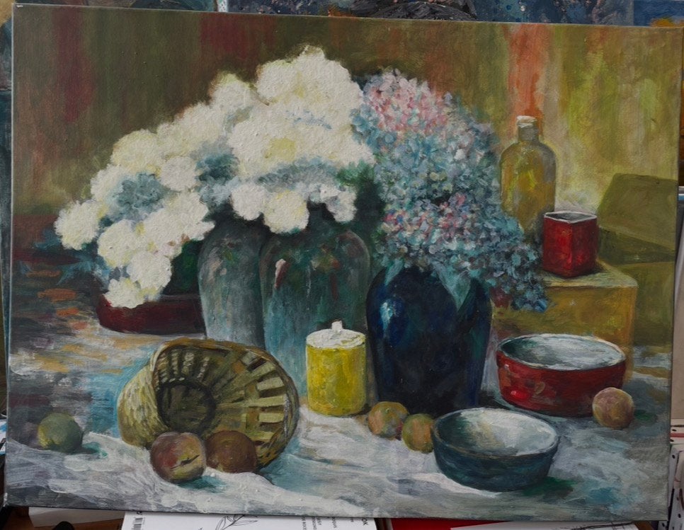 Stil leven schilderij, Ophalen