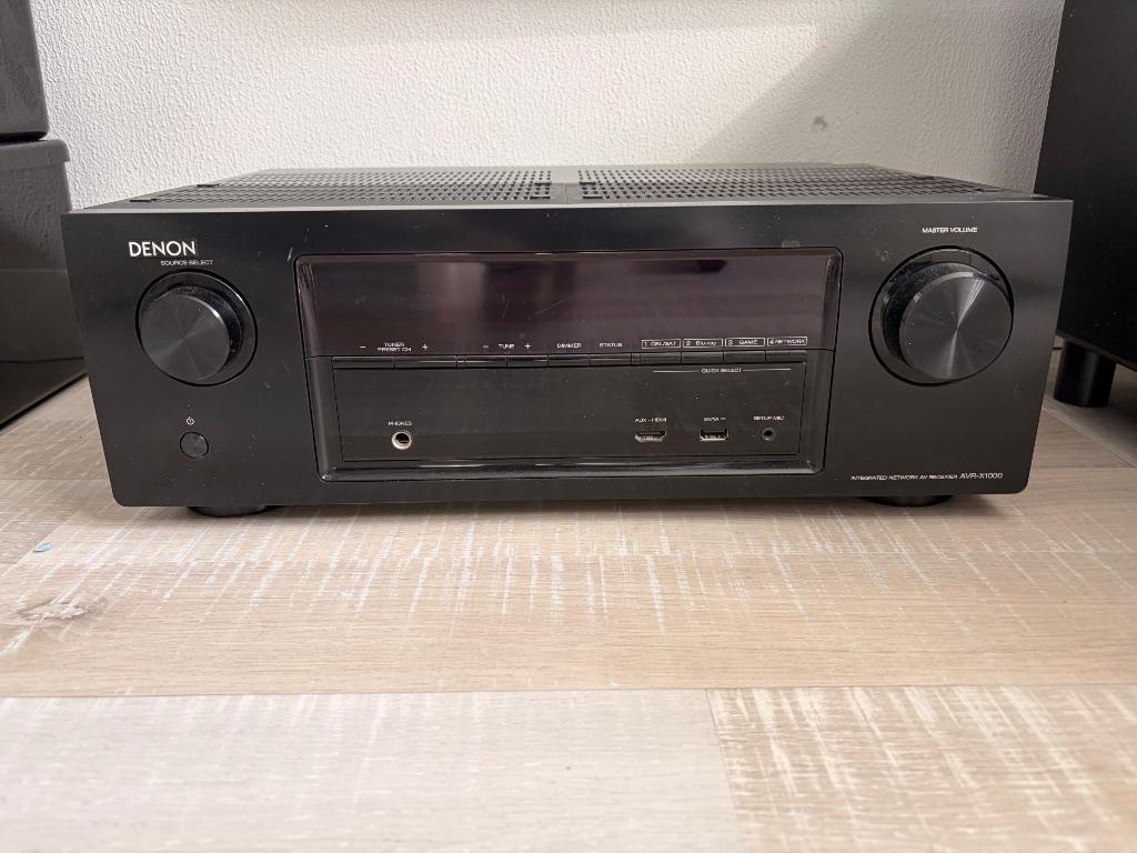 Denon 5.1 versterker met 5.1 harman kardon speakers, Ophalen, Gebruikt, Denon, 120 watt of meer