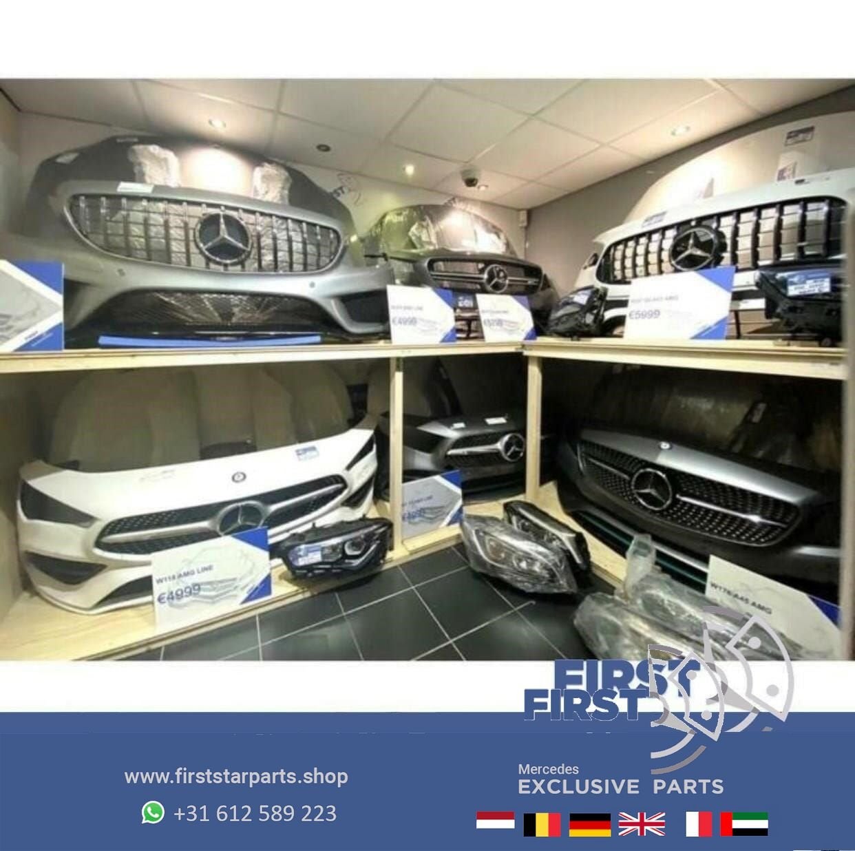 W213 AMG LINE VOORBUMPER COMPLEET + GRIL Mercedes E Klasse R, Gebruikt, -, Voor, Ophalen of Verzenden