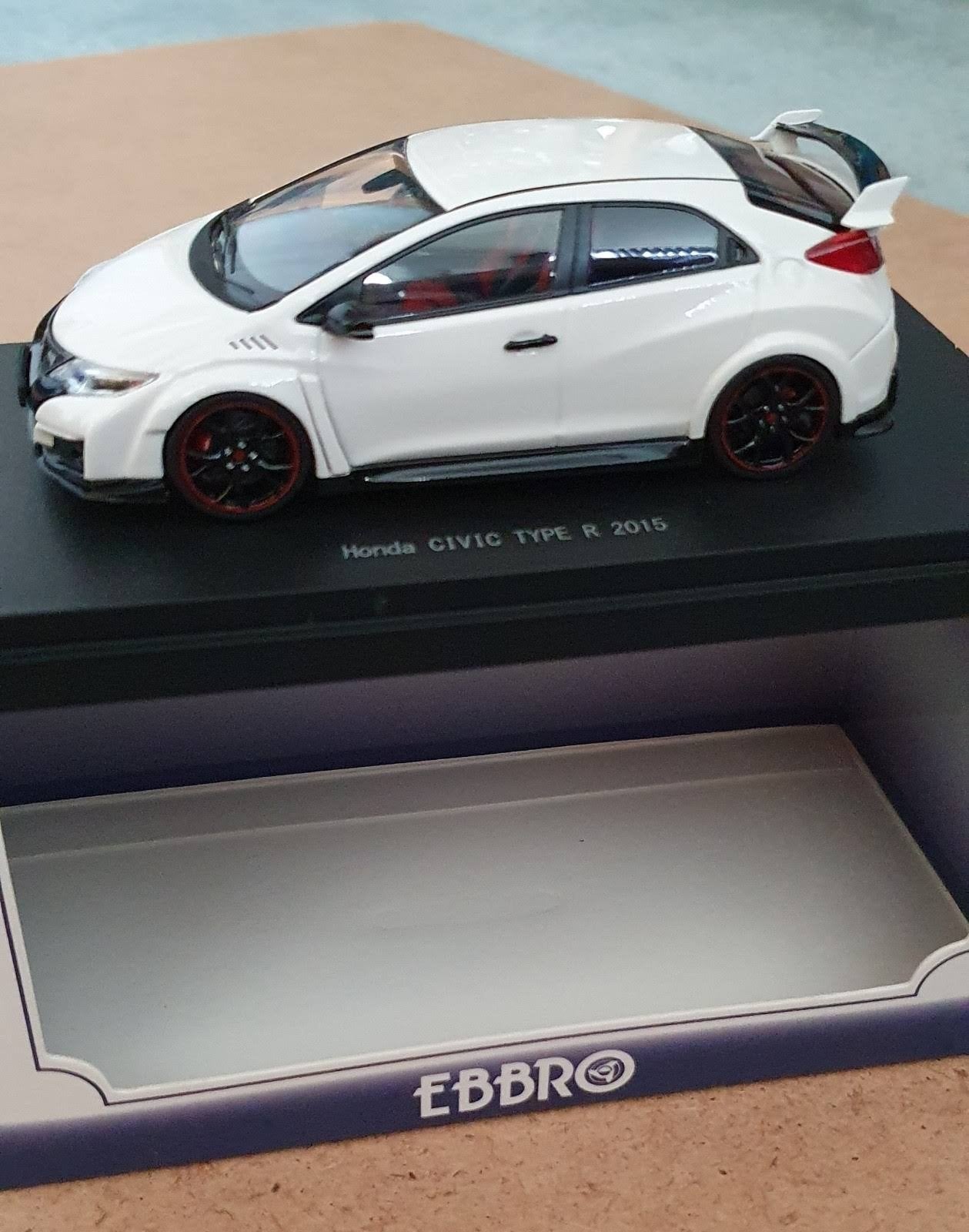 EBBRO 1/43 Honda Civic Type R 2015 Wit, Ophalen of Verzenden, Nieuw, Auto, Overige merken