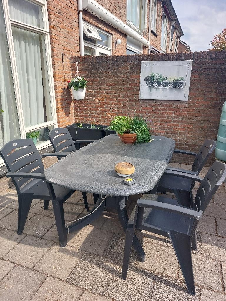 tuinset, Tuin en Terras, Tuinsets en Loungesets, Ophalen, 4 zitplaatsen, Kunststof, Gebruikt