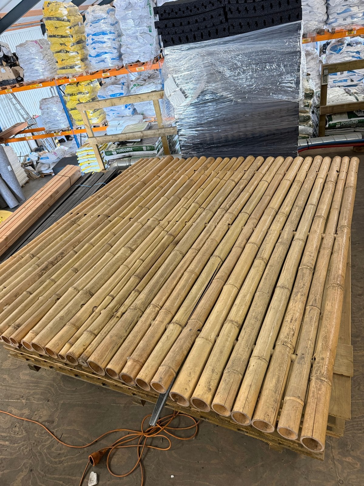 Bamboe schuttingdeel, Ophalen, Nieuw, 250 cm of meer, Palen