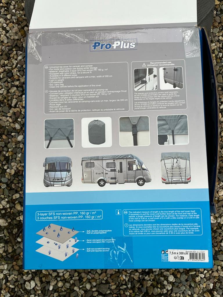 ProPlus Top Cover Caravan/Camper 7,5m + 4 hoekbeschermers, Ophalen of Verzenden, Zo goed als nieuw