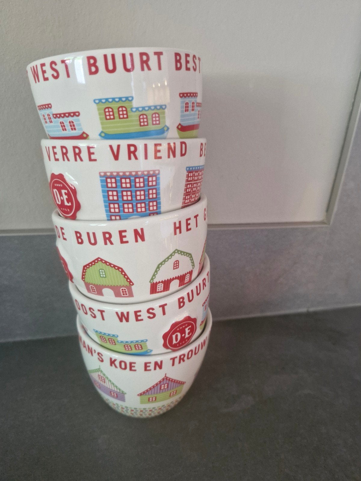Douwe Egberts Oost West Thuis Best mokjes, Huis en Inrichting, Keuken | Servies, Gebruikt, Overige merken, Keramiek, Ophalen of Verzenden