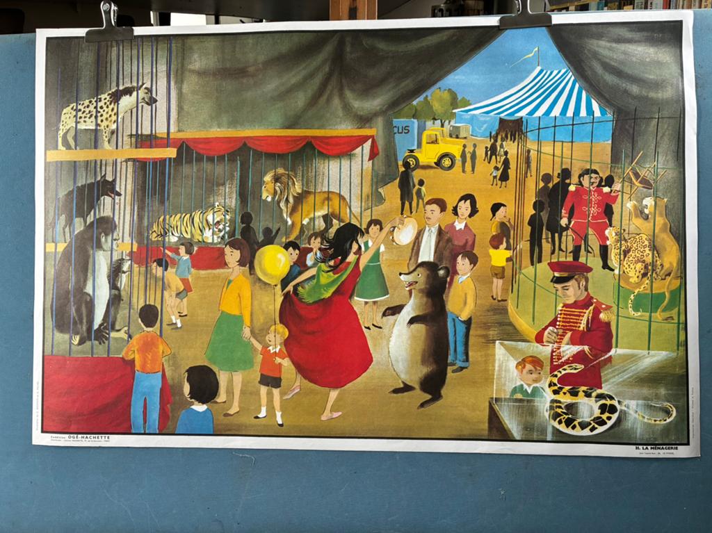 Mooie oude franse schoolplaat, Antiek en Kunst, Antiek | Schoolplaten, Ophalen of Verzenden, Overige thema's