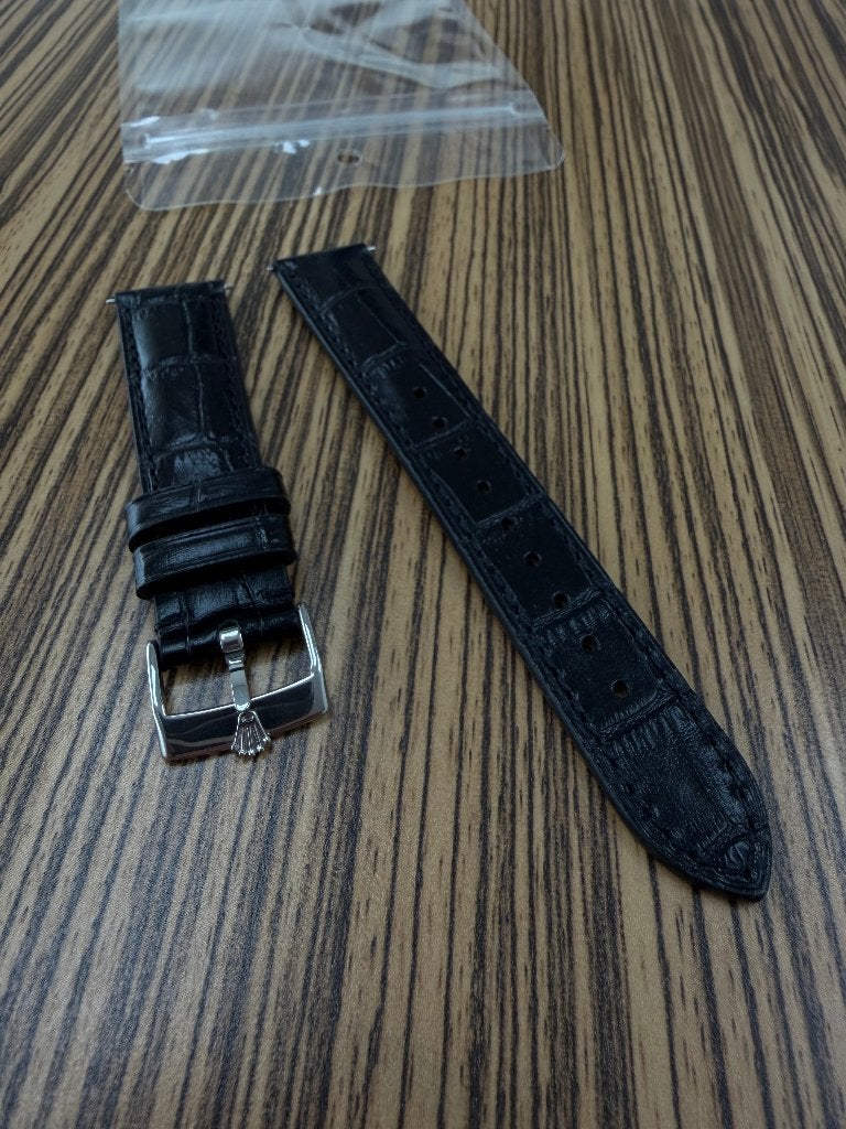 Rolex leren horlogeband 20 mm, zilver gesp Day-date *NIEUW*, Sieraden, Tassen en Uiterlijk, Horloges | Dames, Leer, Rolex, Polshorloge