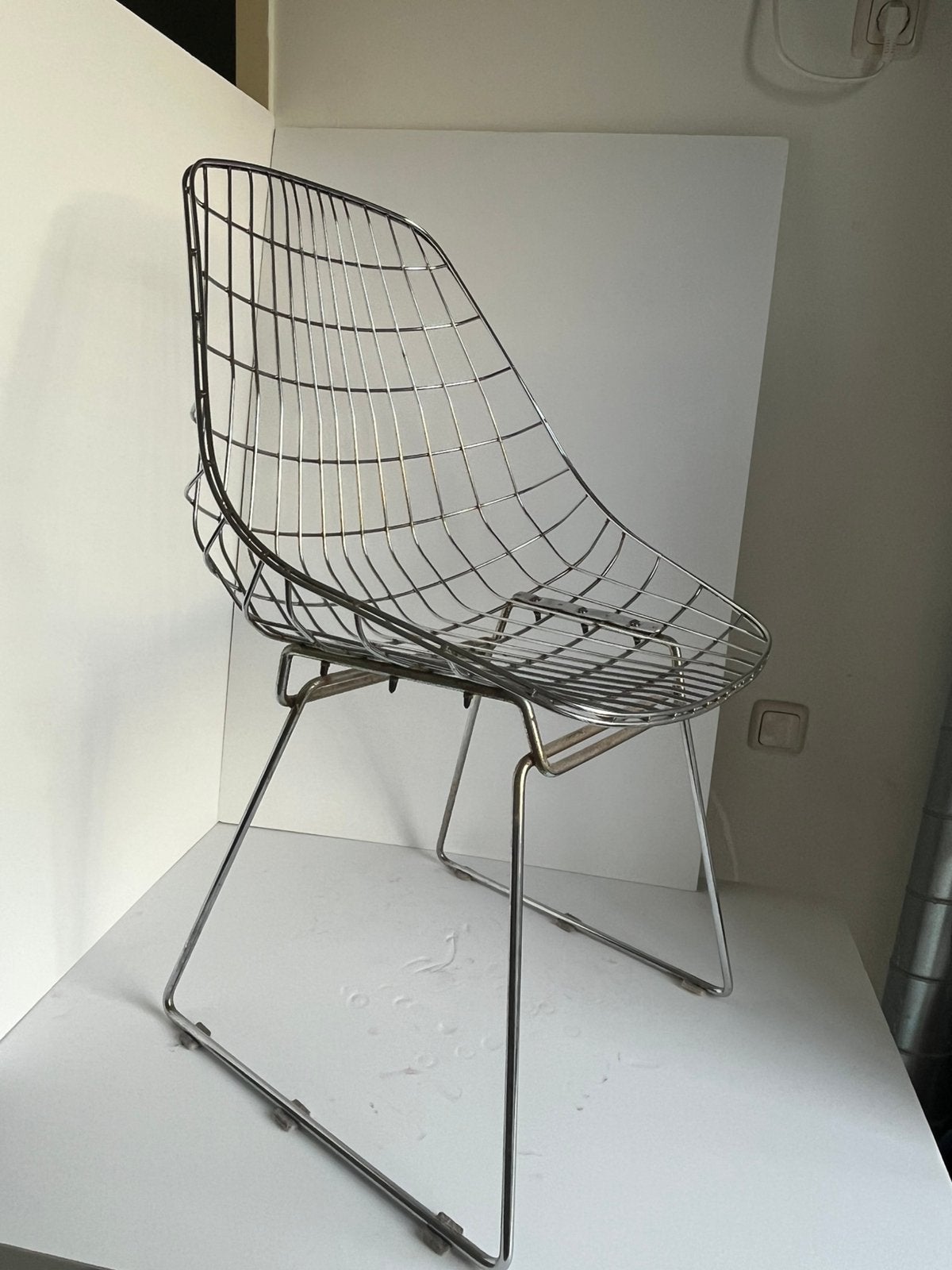 Pastoe SM05 draadstoel – Cees Braakman – org. vintage design, Ophalen, Zilver, Metaal, 42 cm