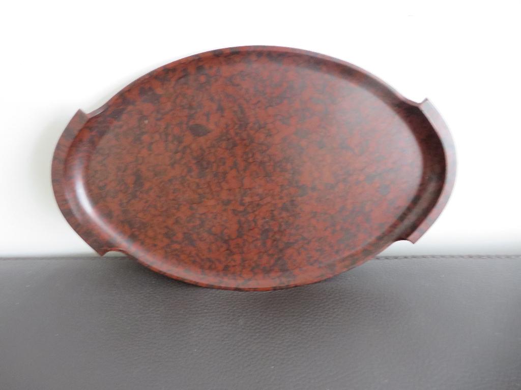 Art deco klein dienblad, gemarmerd rood bakeliet, 1930, Ophalen of Verzenden