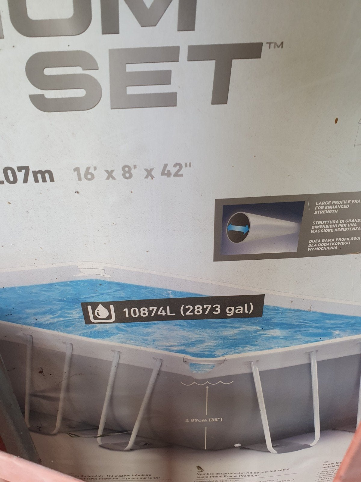 Groot zwembad 4.88x2.44x1.07m incl. trap, 2 pompen, tegels, Tuin en Terras, Ophalen, Gebruikt, 200 tot 300 cm, 80 tot 120 cm