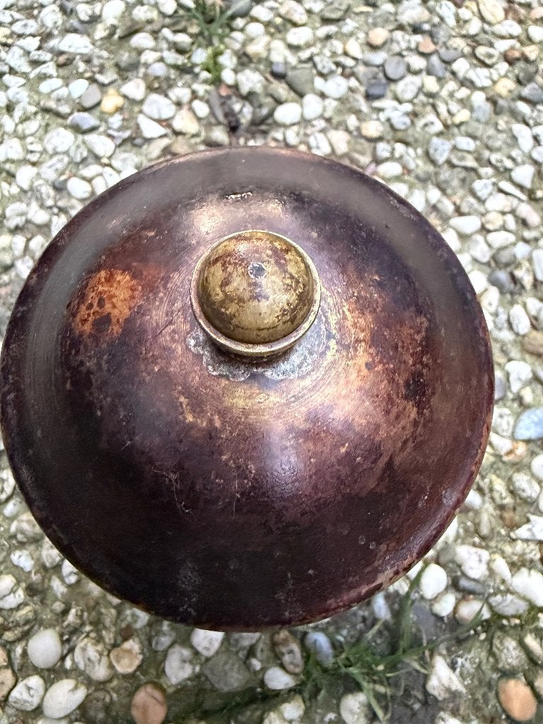 Handgegoten antieke metalen pot, Antiek en Kunst, Ophalen