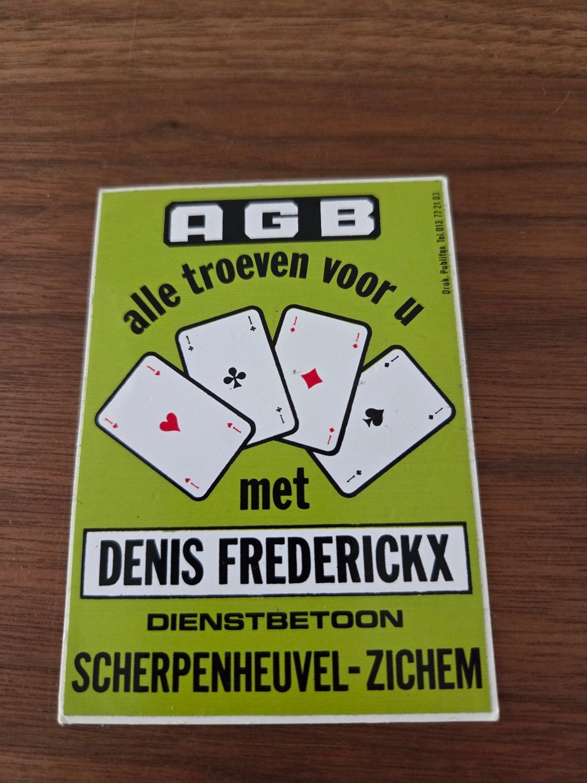 8376  AGB Denis Frederickx Sticker - Scherpenheuvel-Zichem, Ophalen of Verzenden, Gebruikt