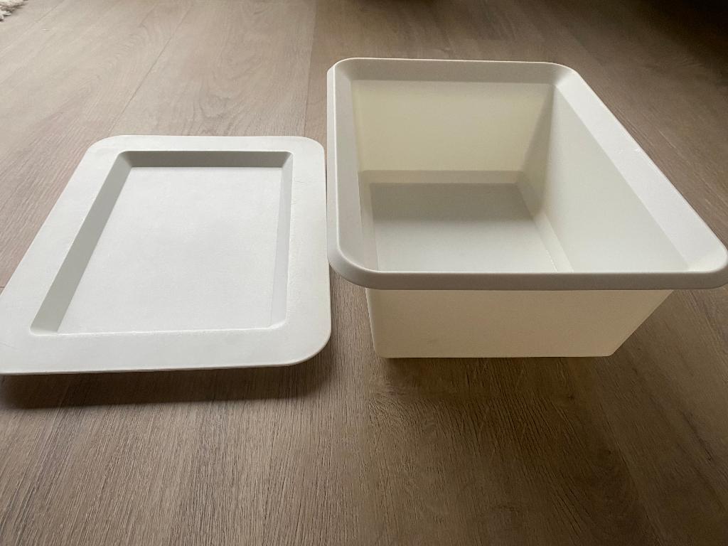 Ikea Slugis Opbergbak met Deksel | wit | 27x36x13cm, Doe-het-zelf en Verbouw, Kratten en Dozen, 60 cm of meer, Minder dan 35 cm