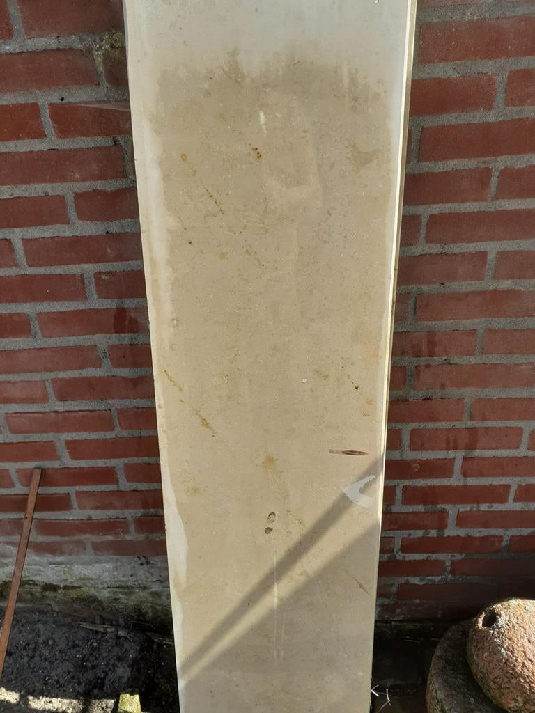 4 Travertin natuurstenen platen - 3x33x130 cm, Ophalen, Gebruikt