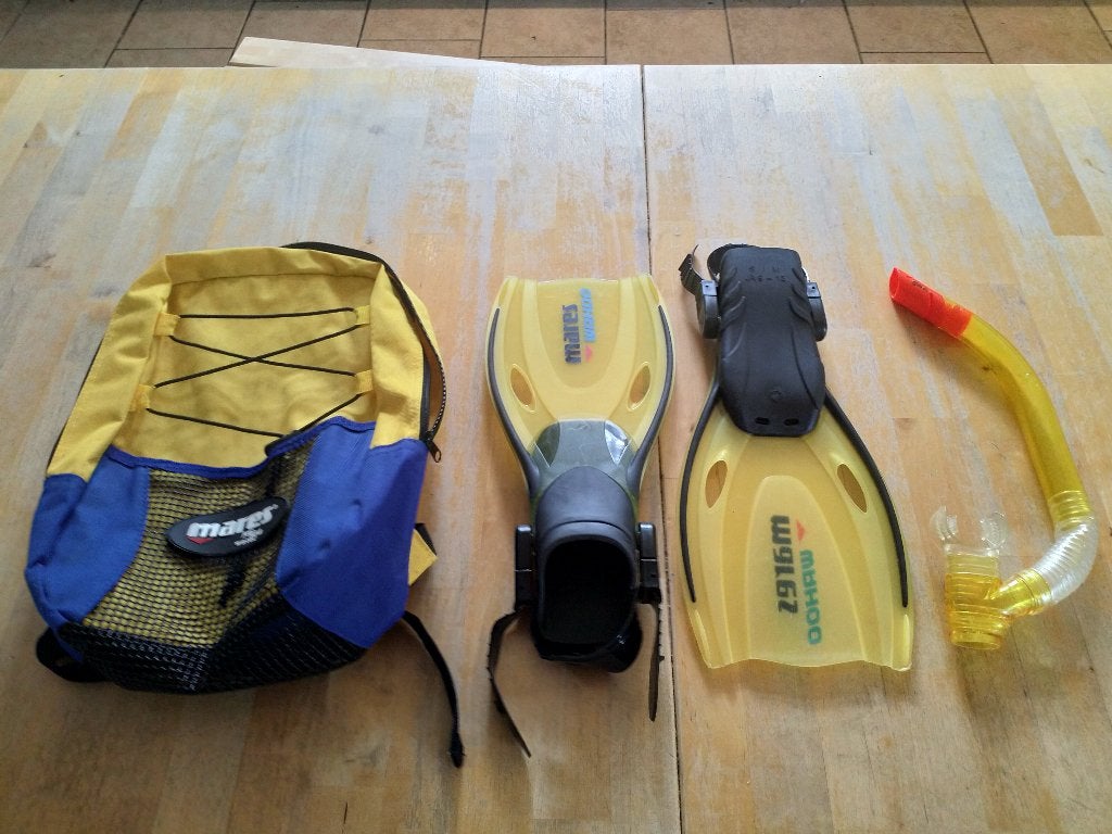 Vinnen en snorkel Mares voor kind, Ophalen of Verzenden, Gebruikt, Zwem- of Duikvliezen