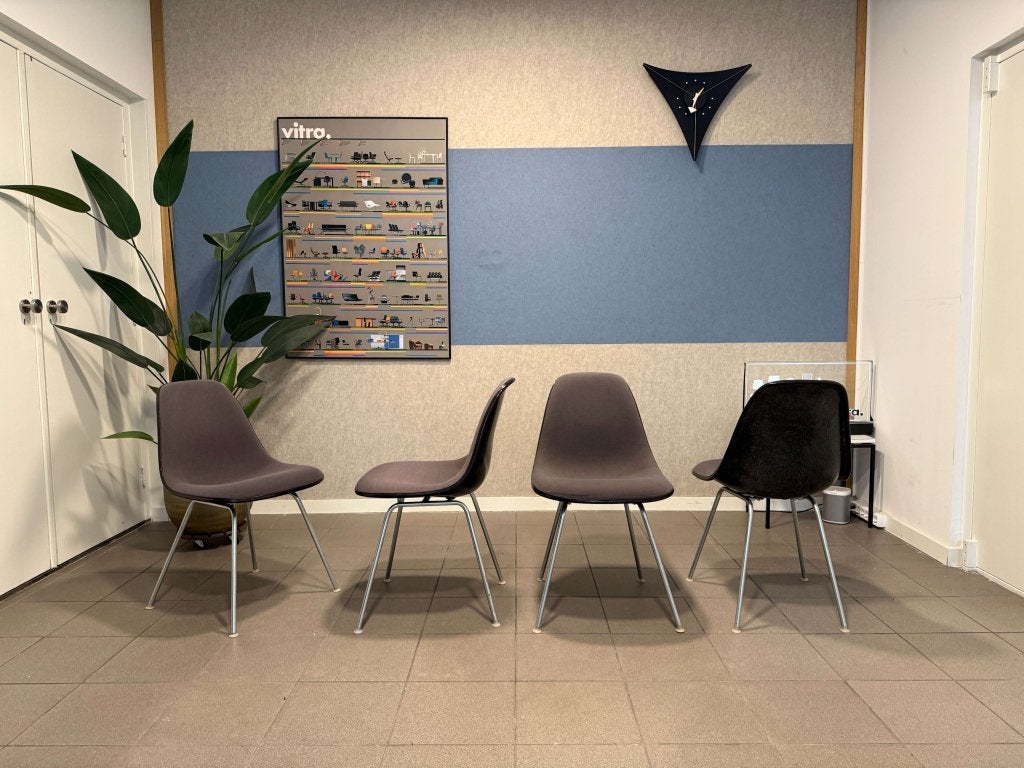 Herman Miller | Eames | DSX | Zwart Fiberglass | 4x, Gebruikt, Zwart, Herman Miller, Ophalen of Verzenden