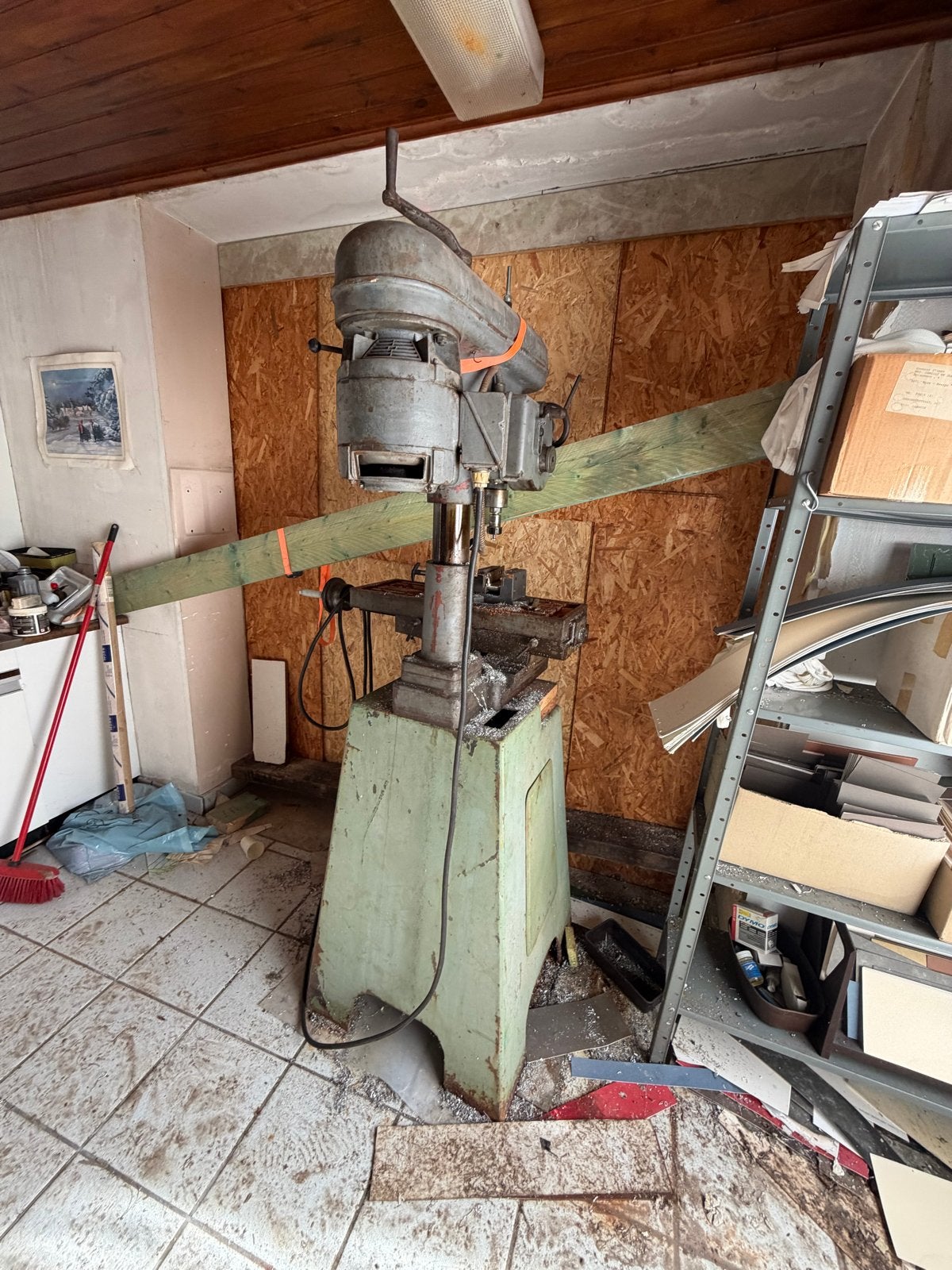 Zware industriële boor-/freesmachine met kruistafel, Ophalen, Gebruikt, 600 watt of meer, Kolomboormachine