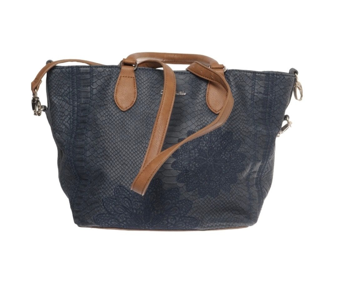 Desigual Handtas - Donkerblauw met Slangenprint, Ophalen of Verzenden, Gebruikt, Blauw, Handtas