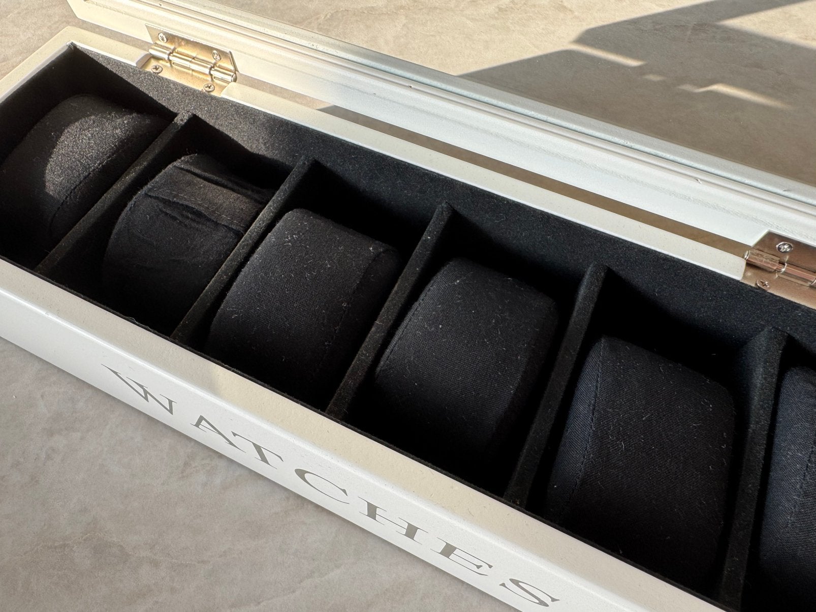 Houten opbergdoos voor horloges, Sieraden, Tassen en Uiterlijk, Ophalen, Zo goed als nieuw, Leer, Overige merken