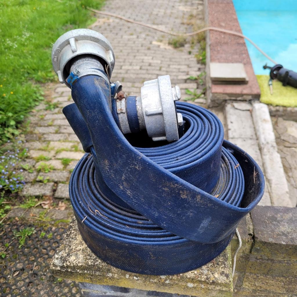 Robuuste tuinslang/brandweerslang met koppelingen - Gebruikt, Ophalen