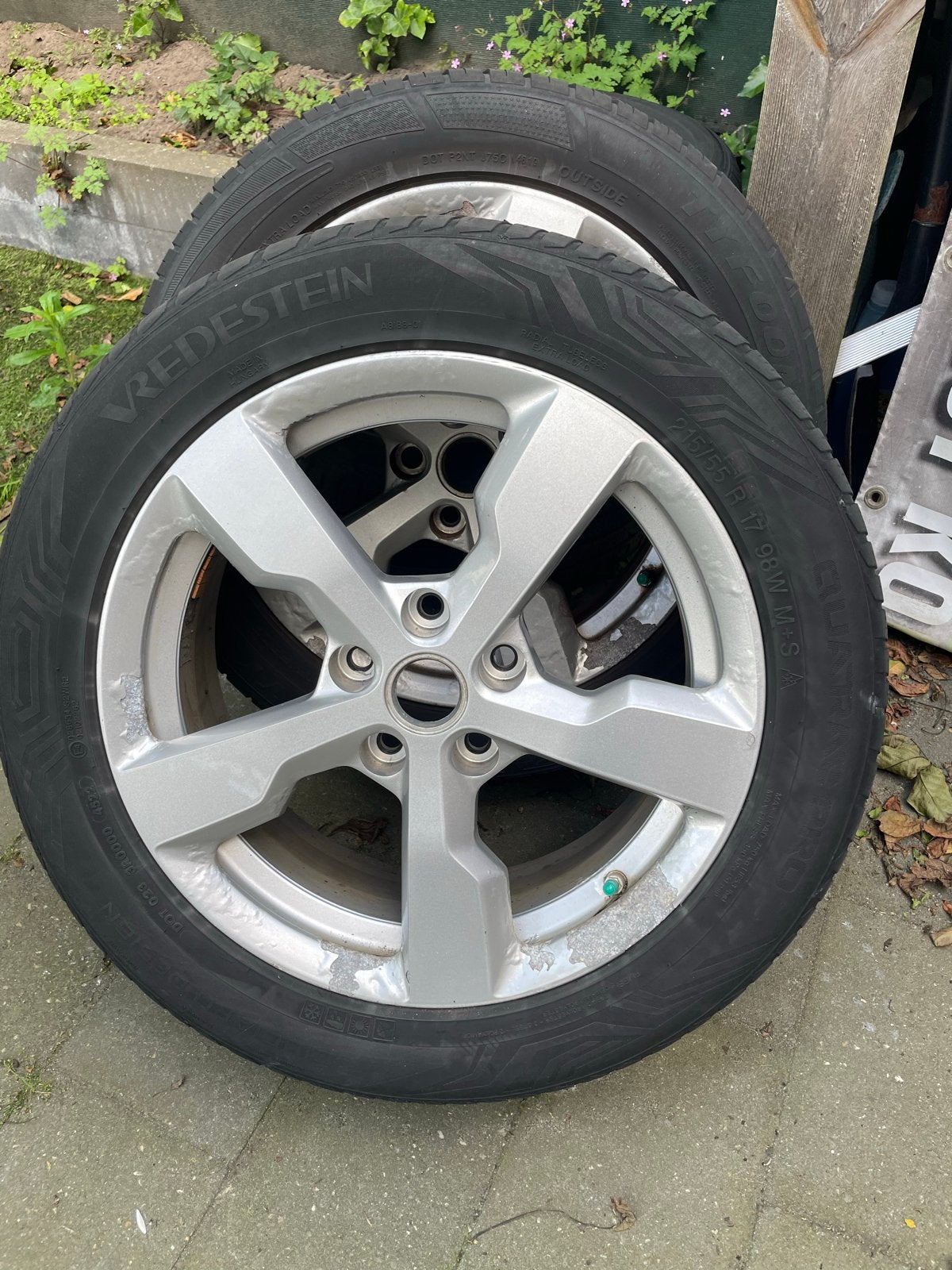Velgen 5x115 met All Season banden, Ophalen, Gebruikt, Banden en Velgen, 17 inch