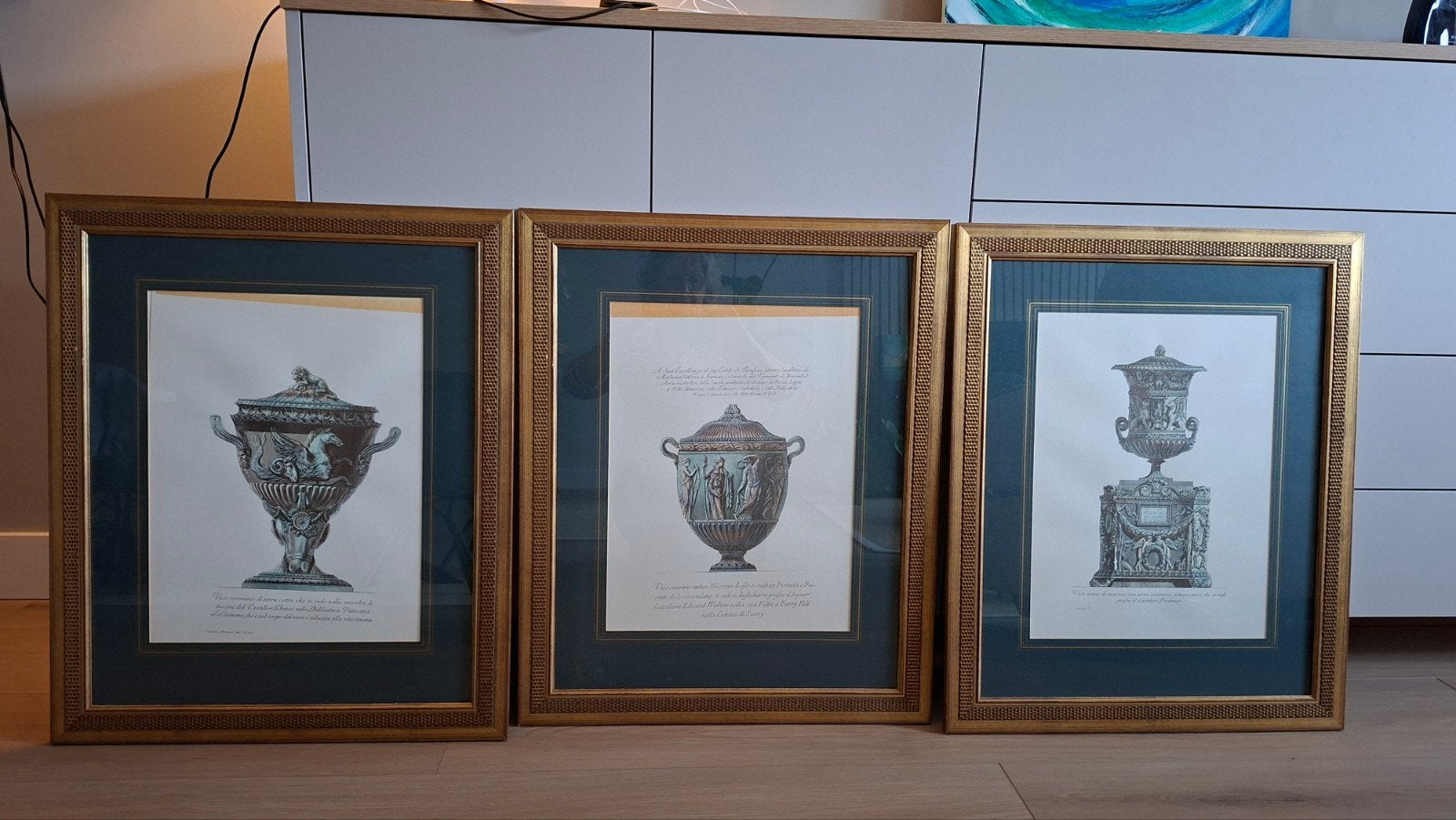 Set van 3 ingelijste Engelse prenten. Gipslijst 58x71cm, Ophalen