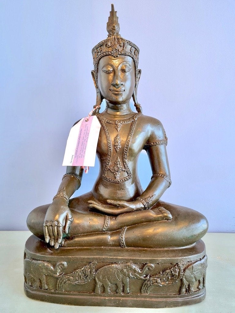 U-THONG BOEDDHA BEELD BRONS 50 CM!, Huis en Inrichting, Nieuw, Grijs, Ophalen of Verzenden, Handgemaakt