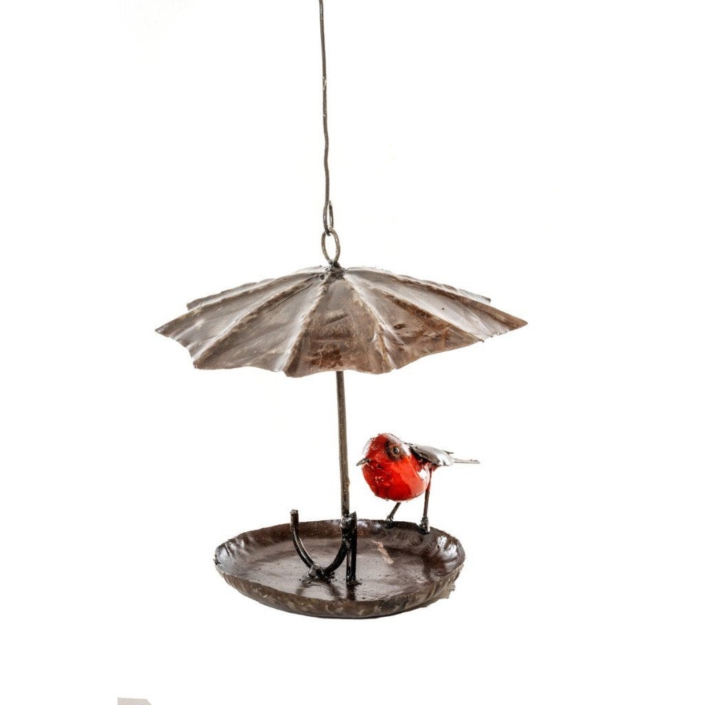 ROODBORSTJE - PARAPLU VOER HANGER - STREETART - FAIRTRADE